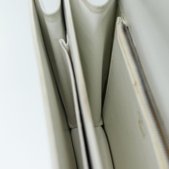 GUCCI Hand Bag Leather White Auth yk12076