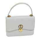 GUCCI Hand Bag Leather White Auth yk12076-1