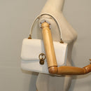 GUCCI Hand Bag Leather White Auth yk12076-21