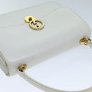 GUCCI Hand Bag Leather White Auth yk12076-6