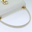 GUCCI Hand Bag Leather White Auth yk12076-7