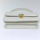 GUCCI Hand Bag Leather White Auth yk12076-5