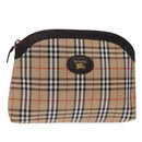 Burberrys Nova Check Pouch Canvas Beige Auth yk12082-1