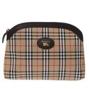 Burberrys Nova Check Pouch Canvas Beige Auth yk12082-13