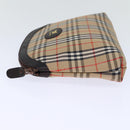 Burberrys Nova Check Pouch Canvas Beige Auth yk12082-3