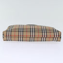 Burberrys Nova Check Pouch Canvas Beige Auth yk12082-6