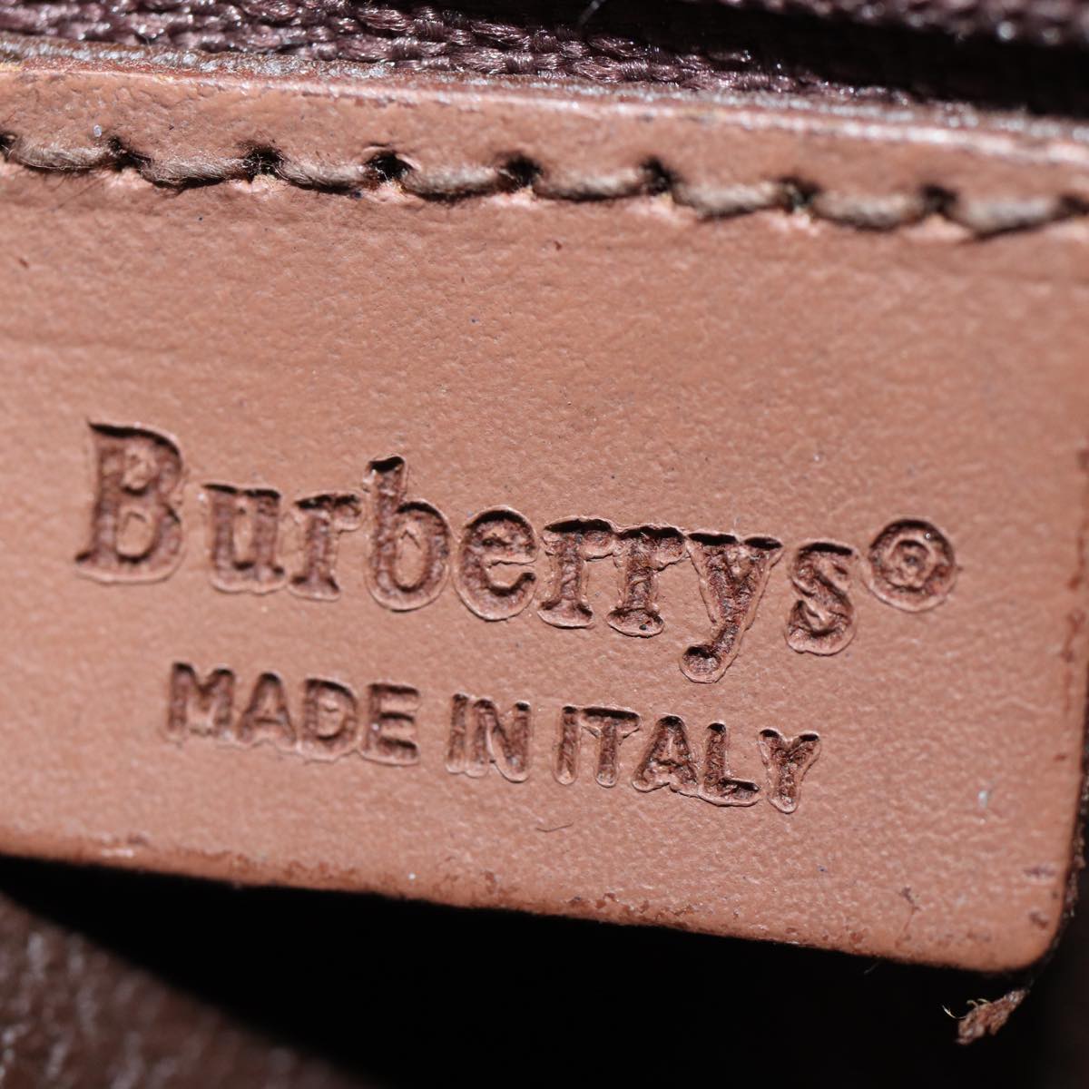 Burberrys Nova Check Boston Bag PVC Leather Beige Auth yk12128