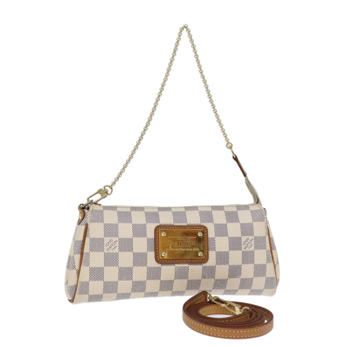 LOUIS VUITTON Damier Azur Eva Shoulder Bag 2way N55214 LV Auth yk12139