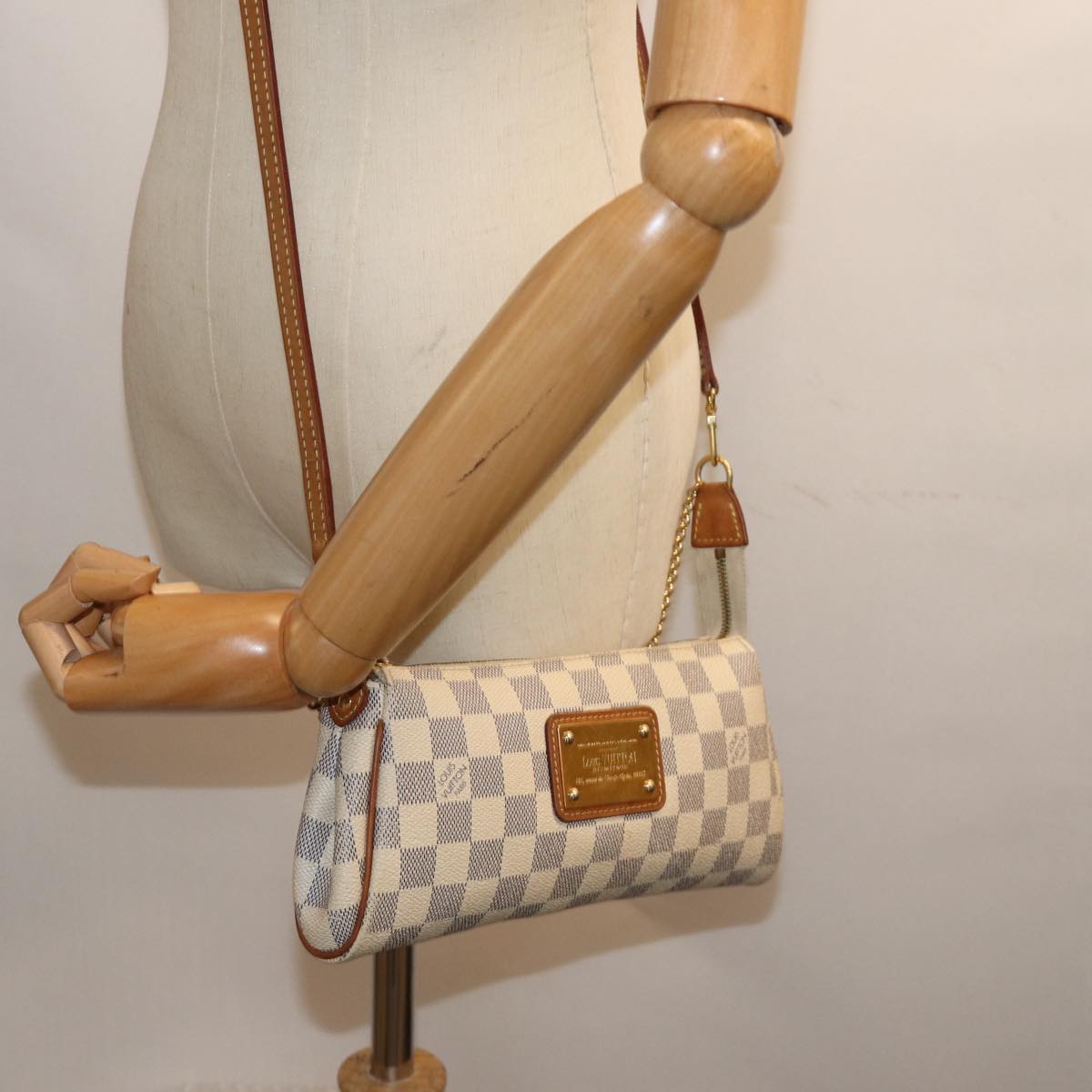 LOUIS VUITTON Damier Azur Eva Shoulder Bag 2way N55214 LV Auth yk12139