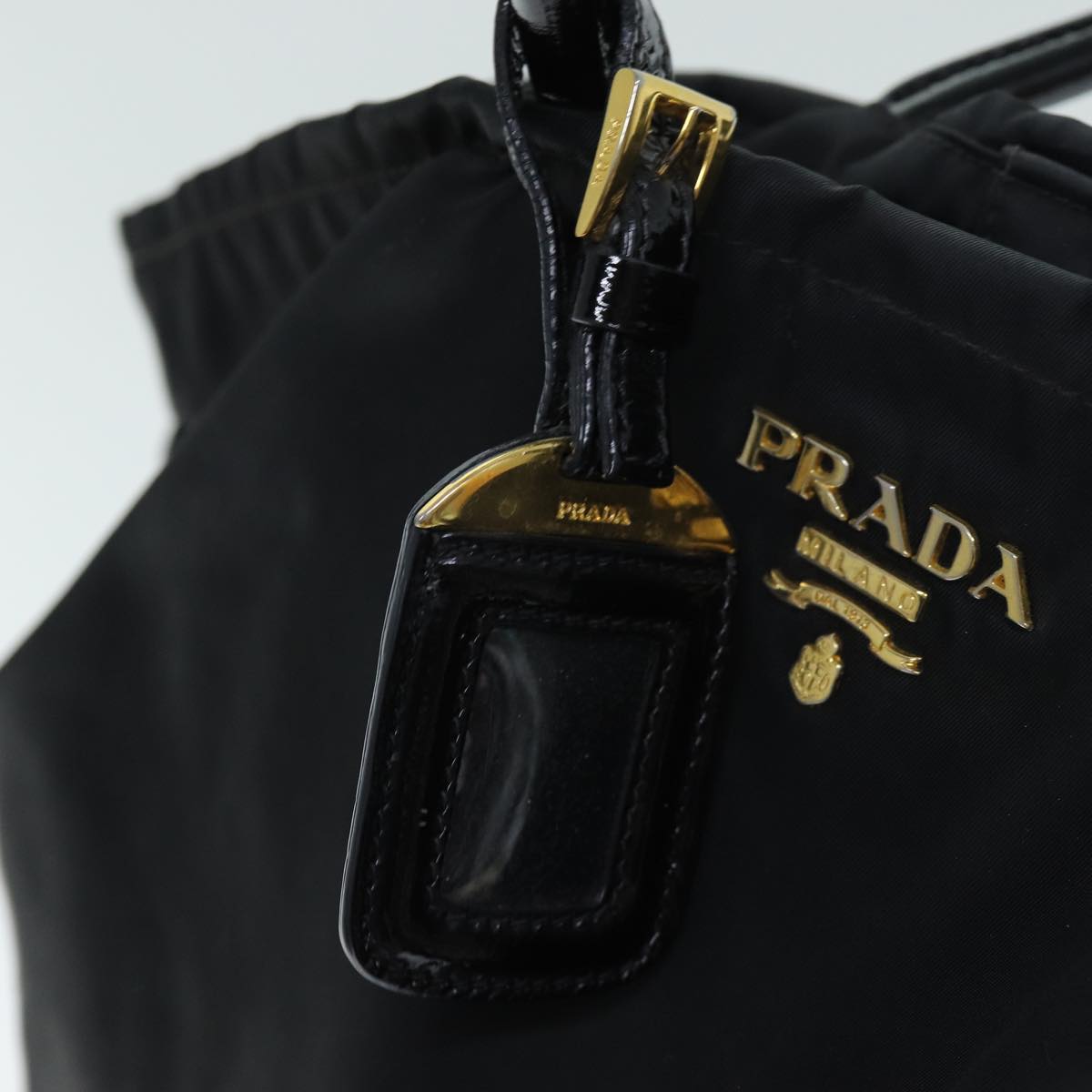 PRADA Hand Bag Nylon Black Auth yk12158