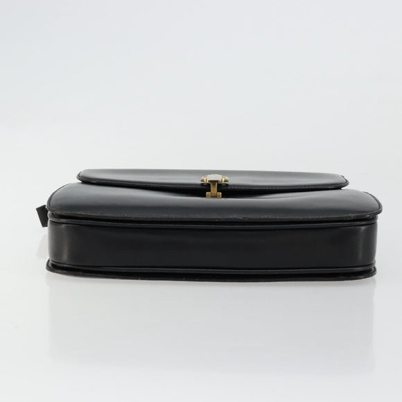 GUCCI Hand Bag Leather Black Auth yk12169