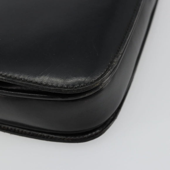 GUCCI Hand Bag Leather Black Auth yk12169