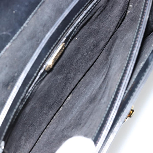GUCCI Hand Bag Leather Black Auth yk12169