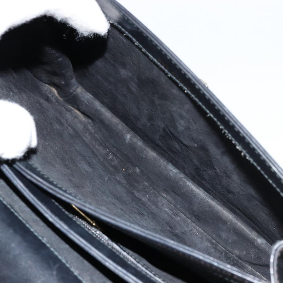 GUCCI Hand Bag Leather Black Auth yk12169