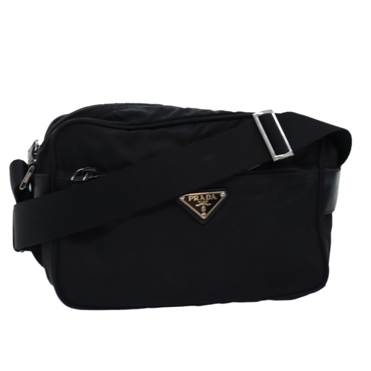 PRADA Shoulder Bag Nylon Black Auth yk12183