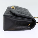 CHANEL Diana Matelasse Chain Shoulder Bag Lamb Skin Black CC Auth yk12192AV-4
