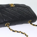 CHANEL Diana Matelasse Chain Shoulder Bag Lamb Skin Black CC Auth yk12192AV-6