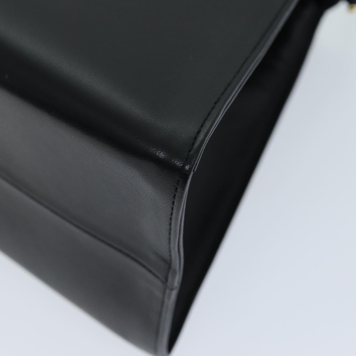 VALENTINO Chain Hand Bag Leather Black Auth yk12215