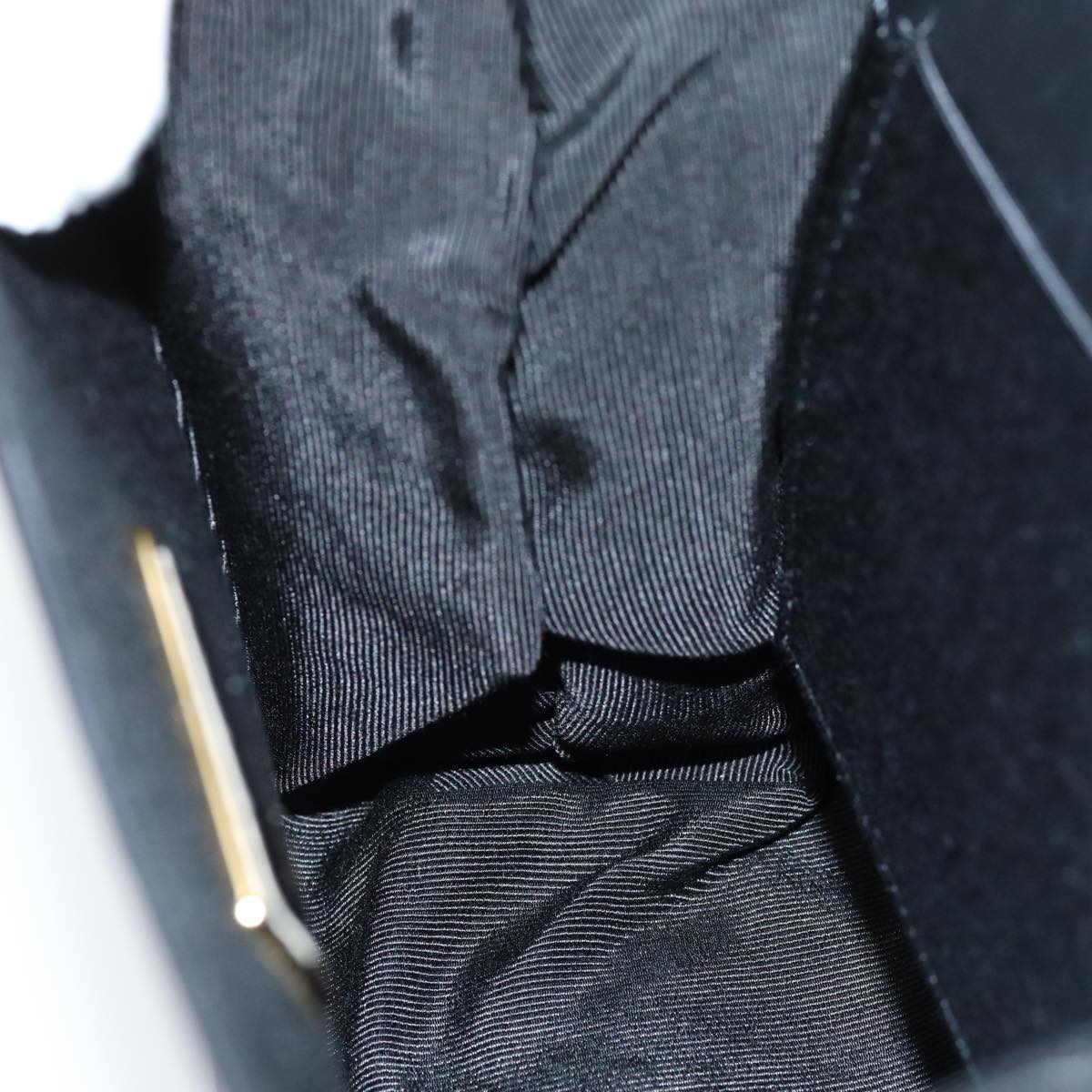 VALENTINO Chain Hand Bag Leather Black Auth yk12215