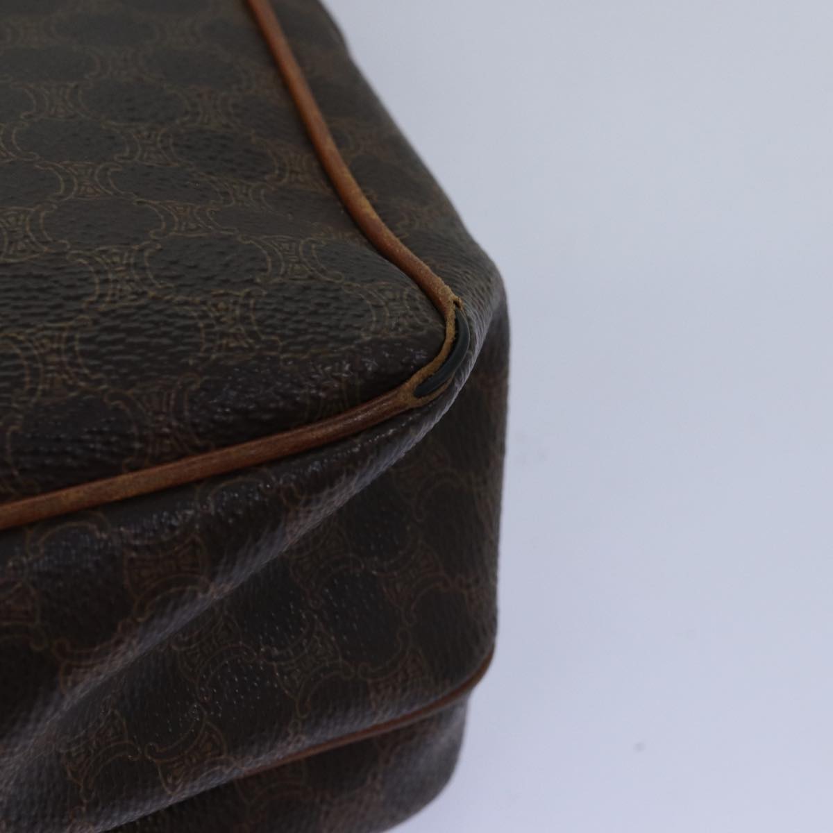 CELINE Macadam Canvas Shoulder Bag PVC Brown Auth yk12235