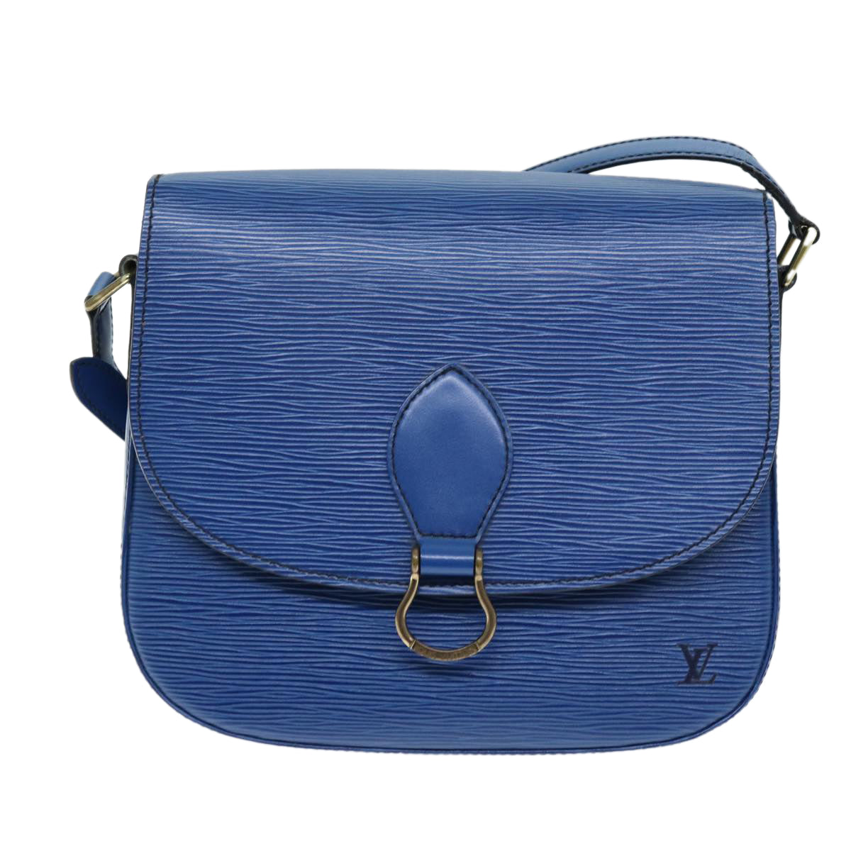 LOUIS VUITTON Epi Saint Cloud GM Shoulder Bag Blue M52195 LV Auth yk12264