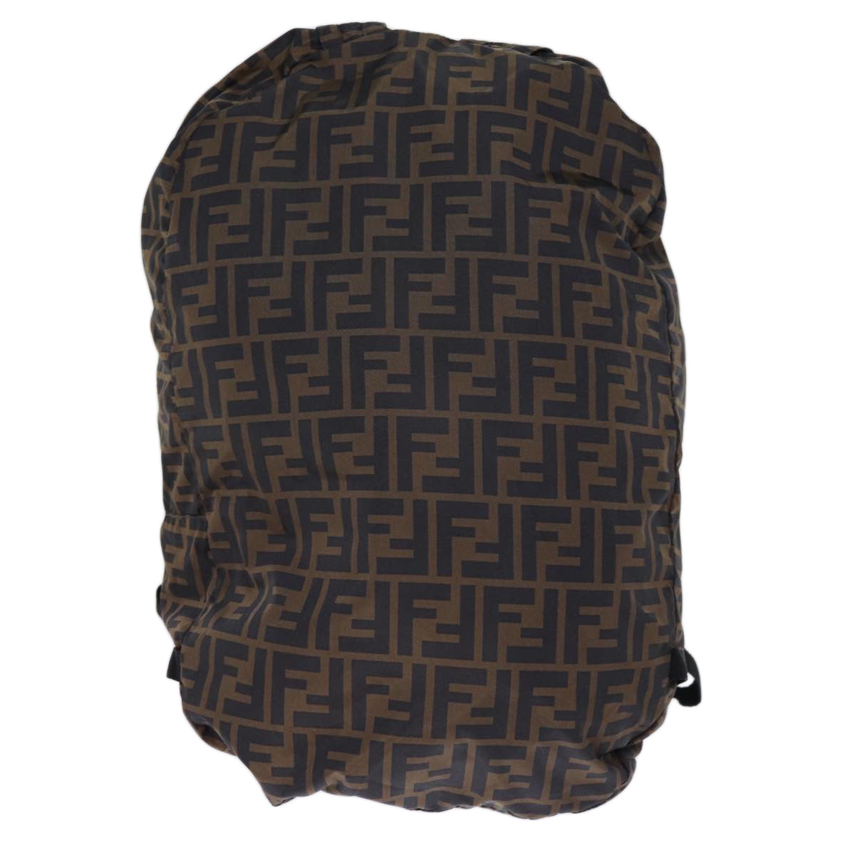 FENDI Zucca Canvas Backpack Nylon Brown Black Auth yk12282 - 0