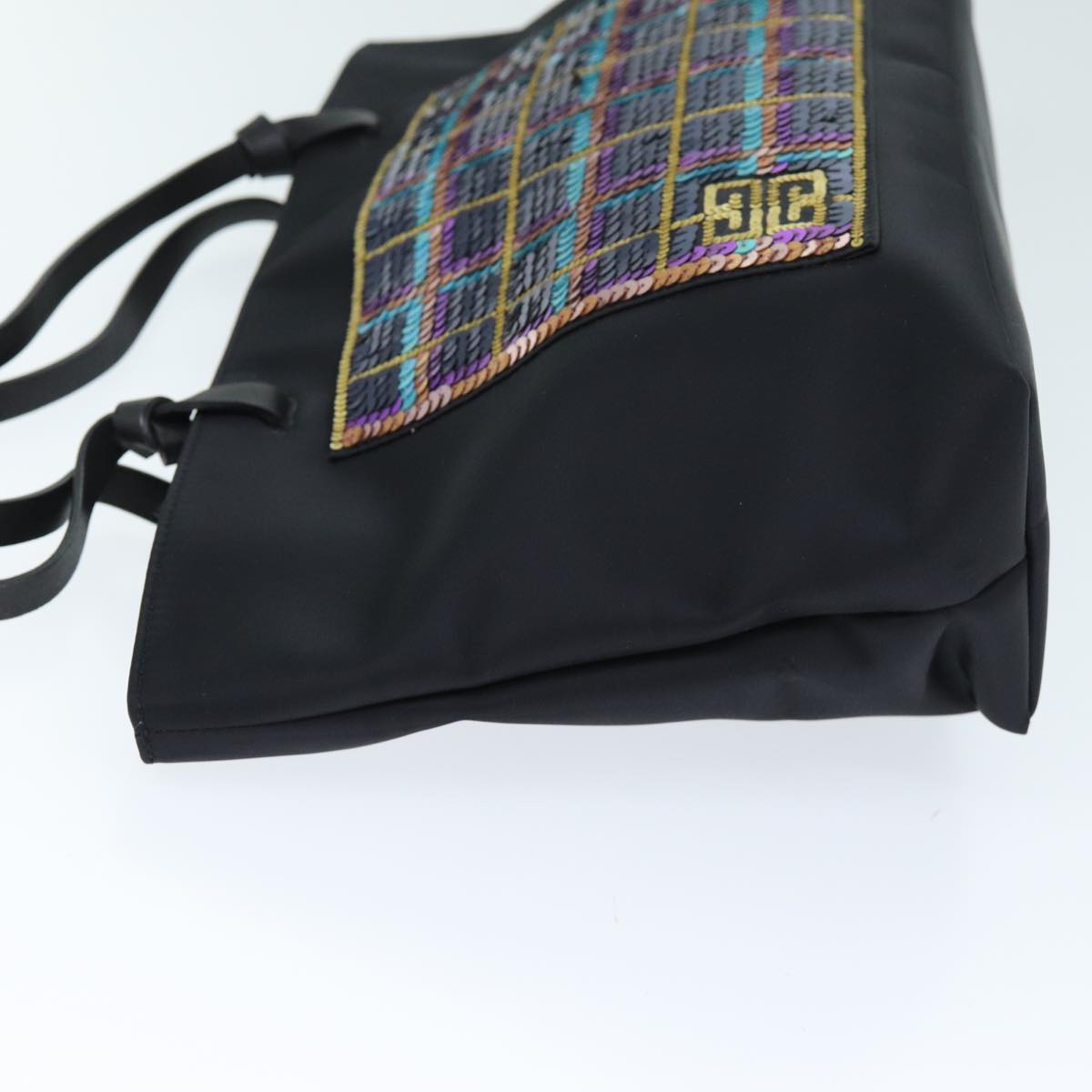 GIVENCHY Tote Bag Nylon Black Auth yk12286