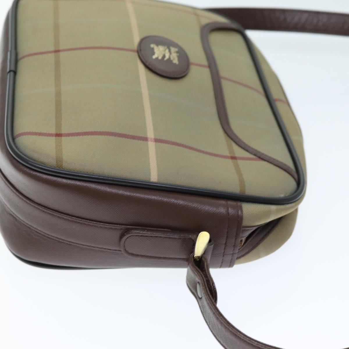 Burberrys Nova Check Shoulder Bag Canvas Beige Auth yk12298