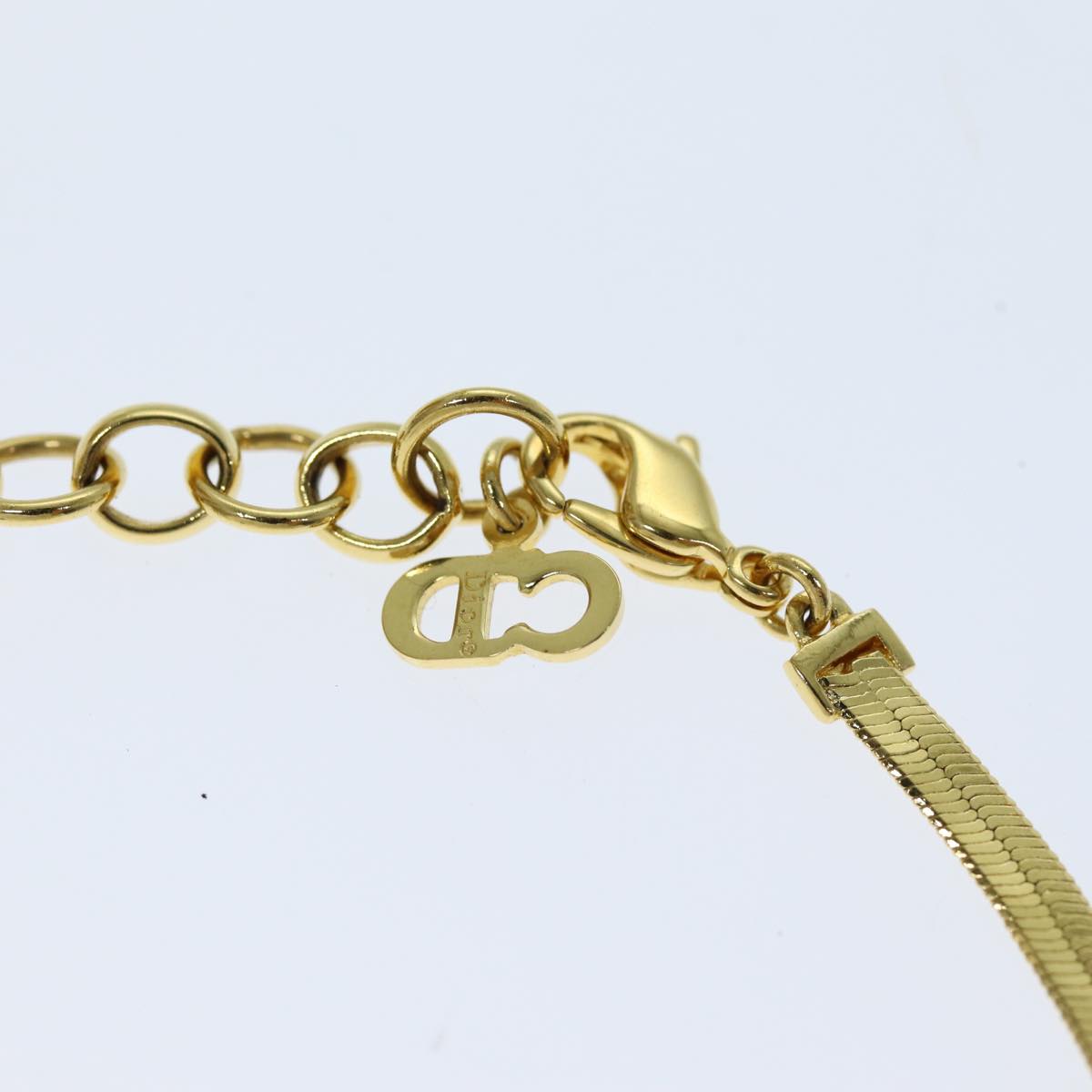 Christian Dior Ribbon Bracelet metal Gold Auth yk12318