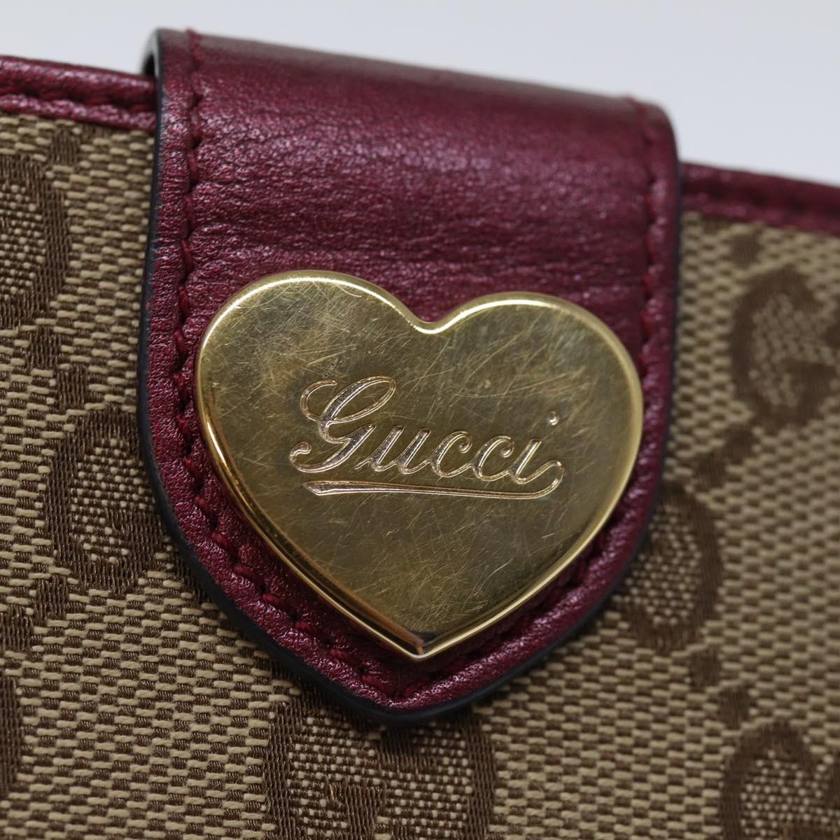 GUCCI GG Canvas Long Wallet Beige 203550 Auth yk12329