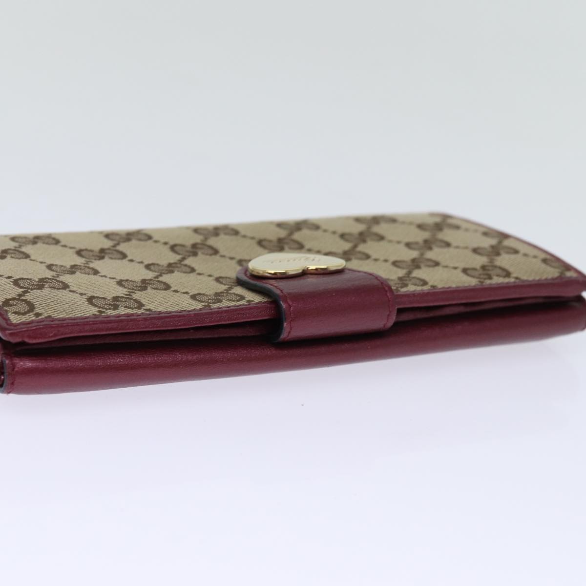 GUCCI GG Canvas Long Wallet Beige 203550 Auth yk12329