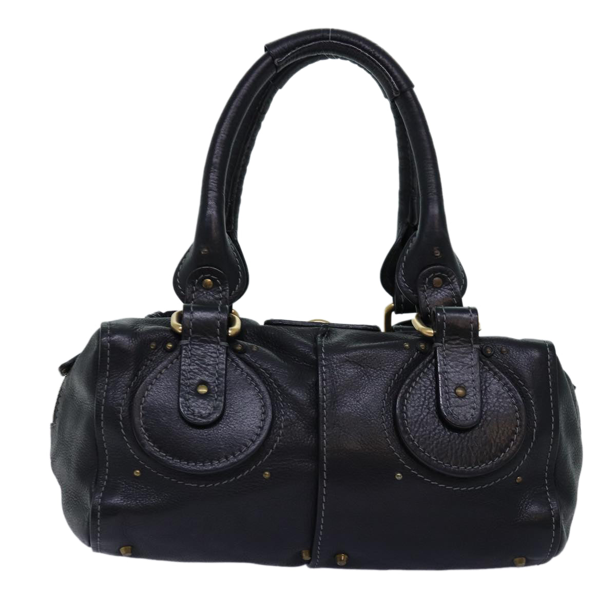Chloe Paddington Shoulder Bag Leather Black Auth yk12335