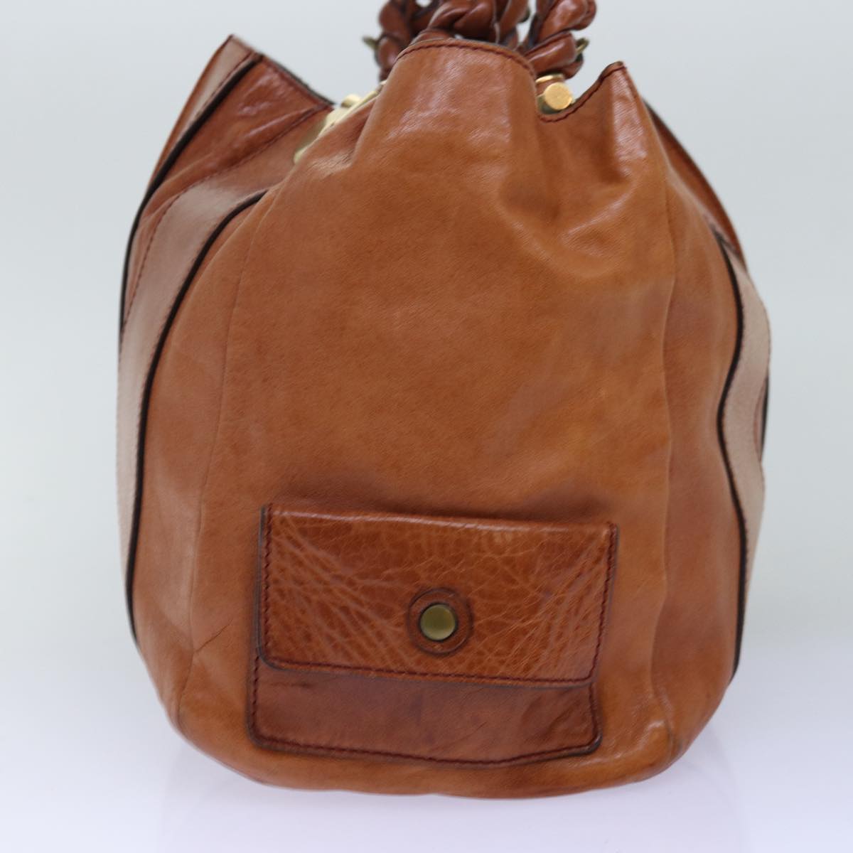 Chloe Tote Bag Leather Brown Auth yk12336