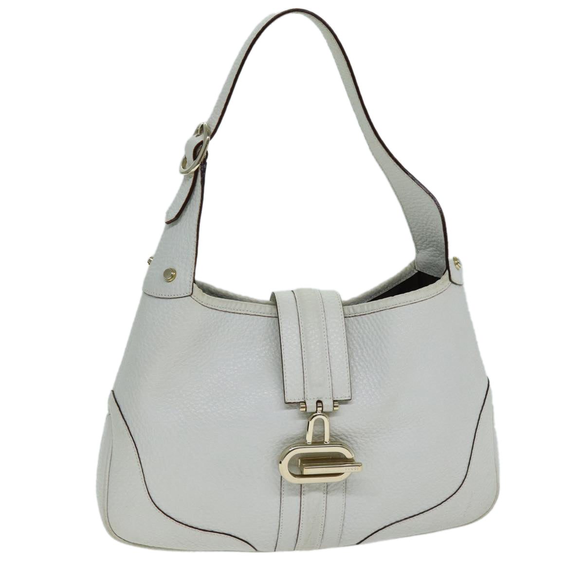 GUCCI Jackie Shoulder Bag Leather White 130779 Auth yk12341