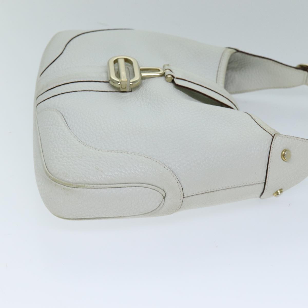 GUCCI Jackie Shoulder Bag Leather White 130779 Auth yk12341