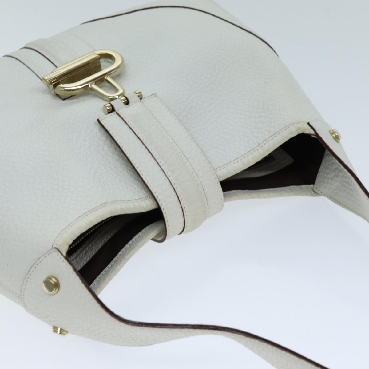 GUCCI Jackie Shoulder Bag Leather White 130779 Auth yk12341