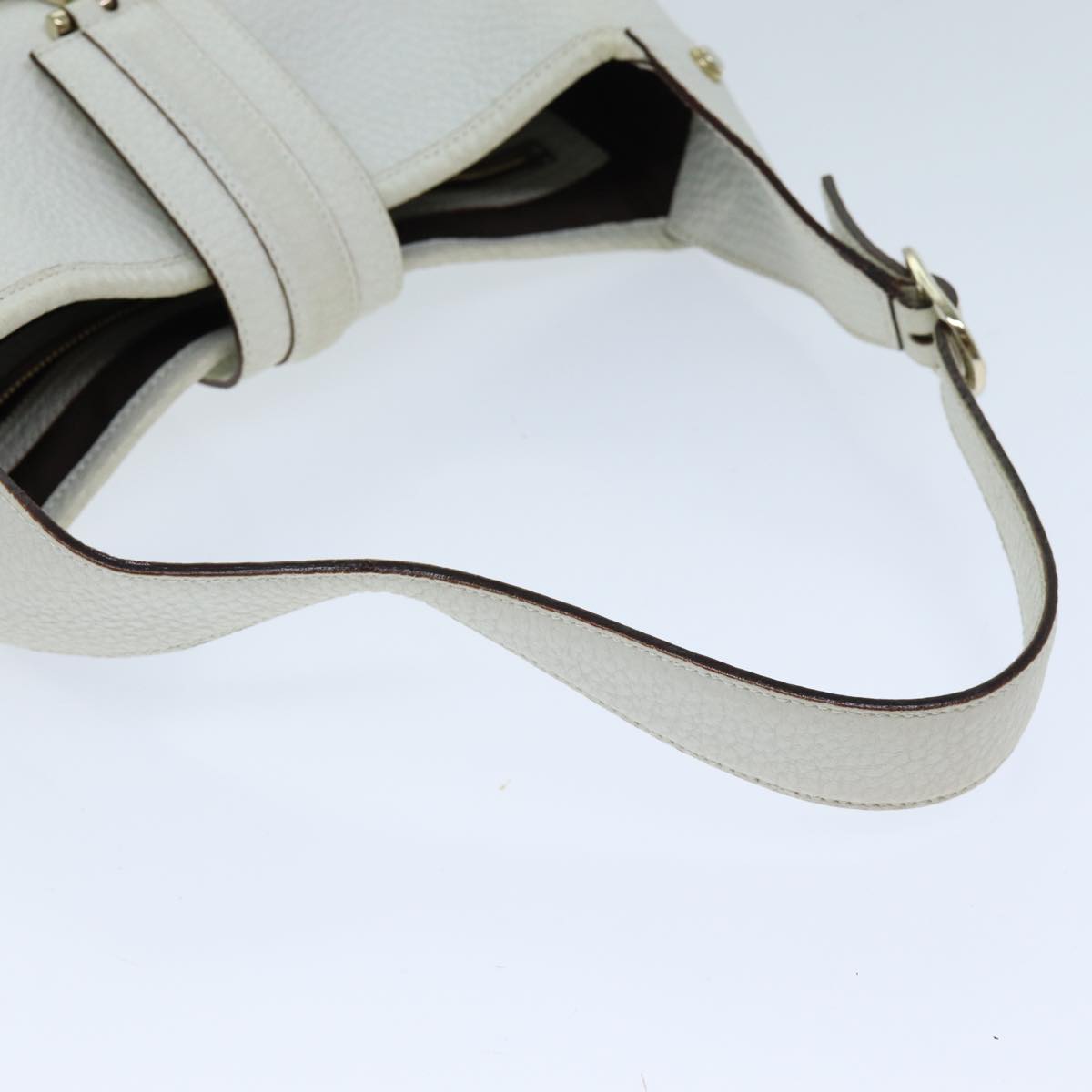 GUCCI Jackie Shoulder Bag Leather White 130779 Auth yk12341