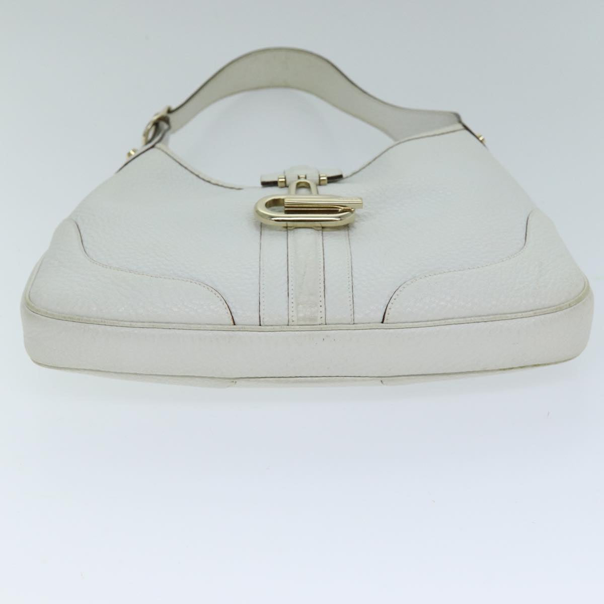 GUCCI Jackie Shoulder Bag Leather White 130779 Auth yk12341