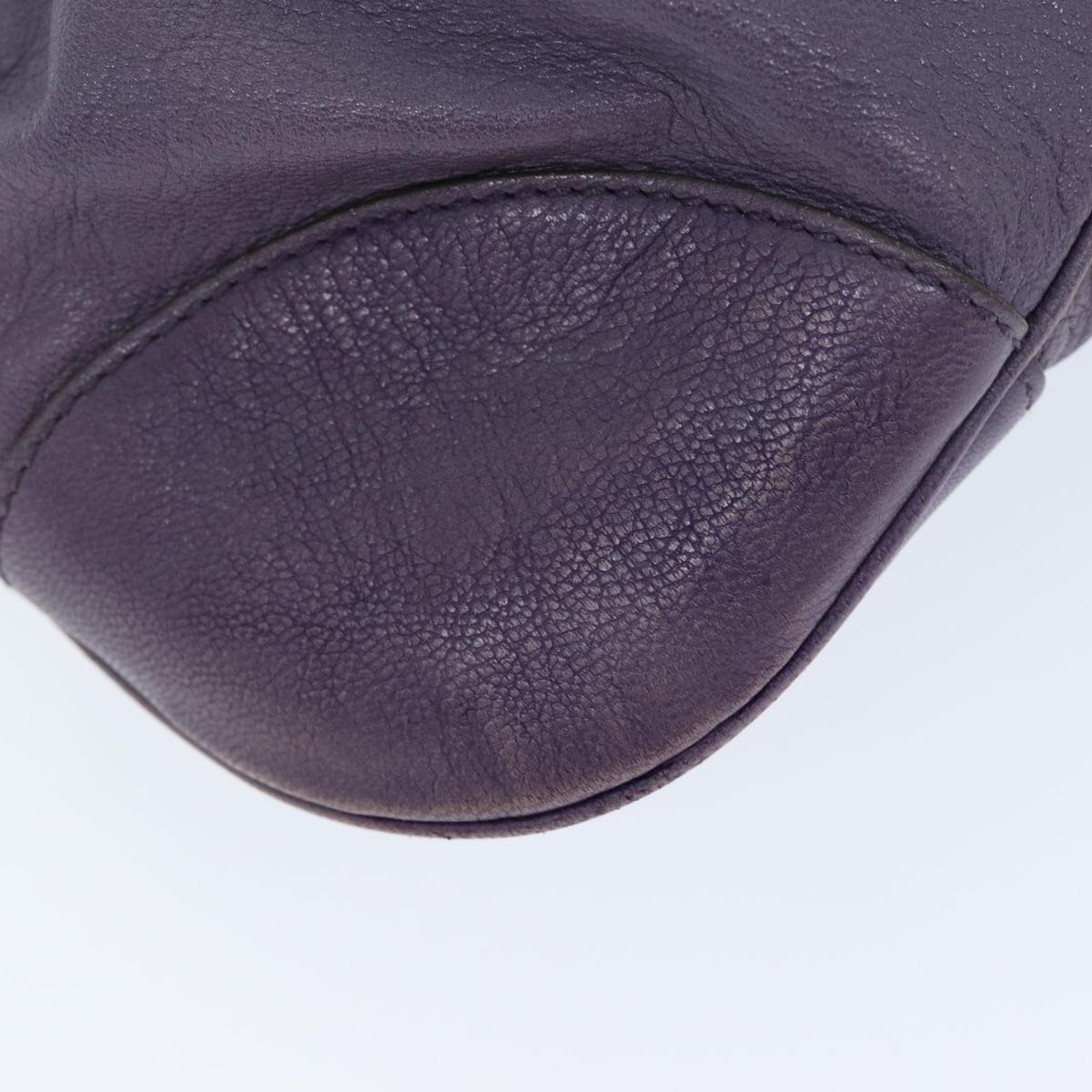 Salvatore Ferragamo Gancini Hand Bag Leather Purple Auth yk12347