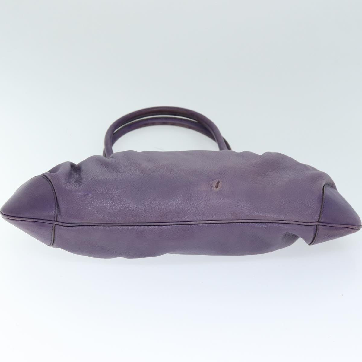 Salvatore Ferragamo Gancini Hand Bag Leather Purple Auth yk12347