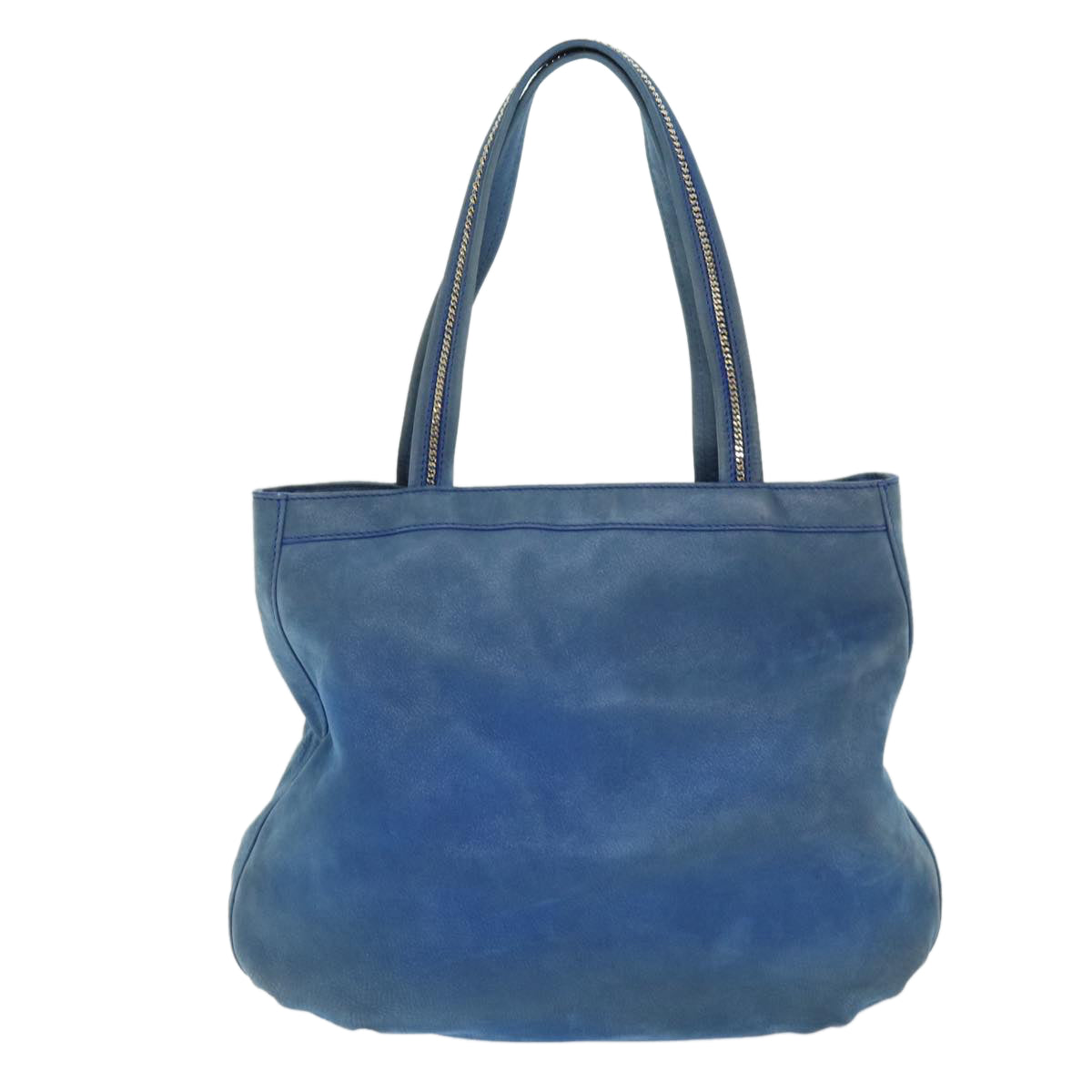 FENDI Tote Bag Leather Blue Auth yk12353