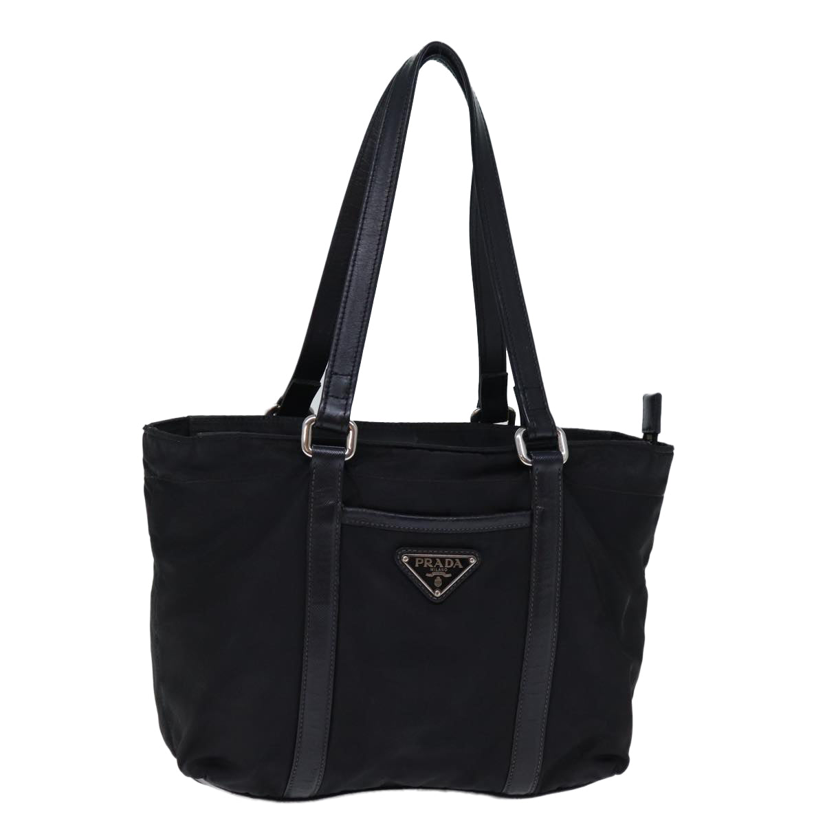 PRADA Hand Bag Nylon Black Auth yk12366