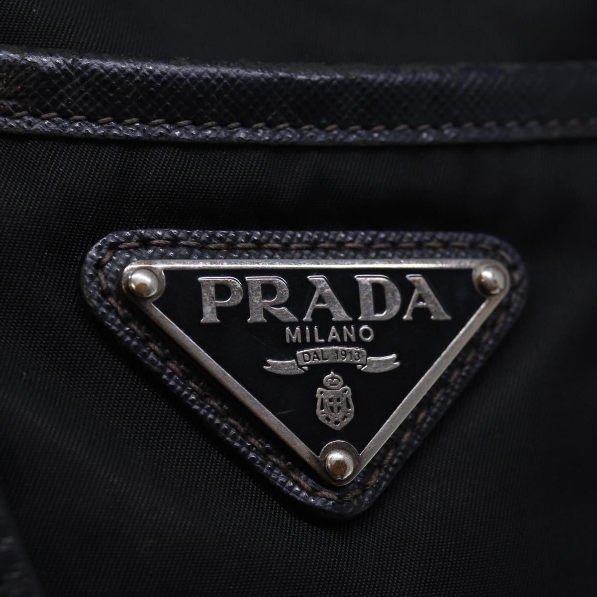 PRADA Hand Bag Nylon Black Auth yk12366