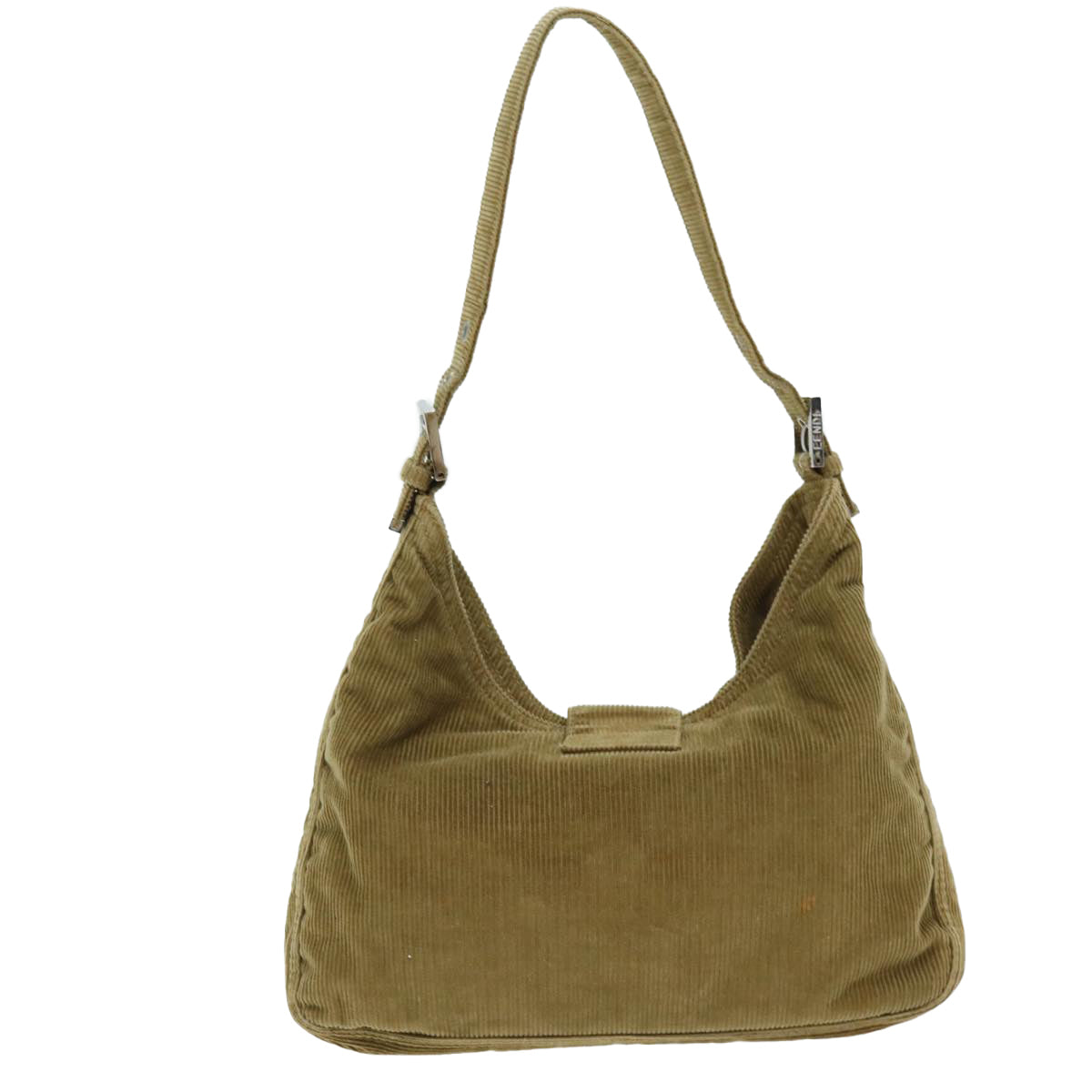 FENDI Mamma Baguette Shoulder Bag Corduroy Brown Auth yk12382 - 0