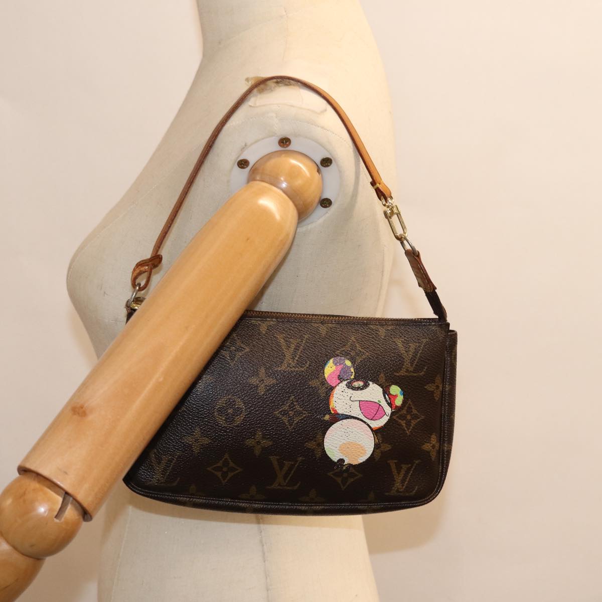 LOUIS VUITTON Monogram Panda Pochette Accessoires Pouch M51981 LV Auth yk12396