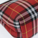 BURBERRY Nova Check Hand Pouch Nylon Red Auth yk12413-14