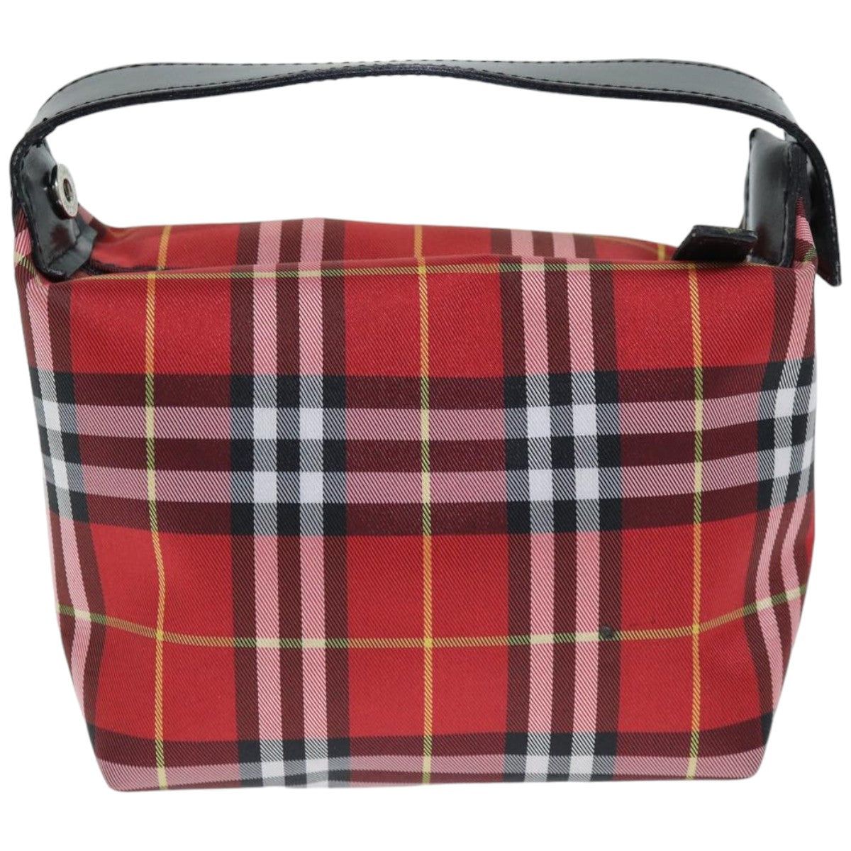 BURBERRY Nova Check Hand Pouch Nylon Red Auth yk12413