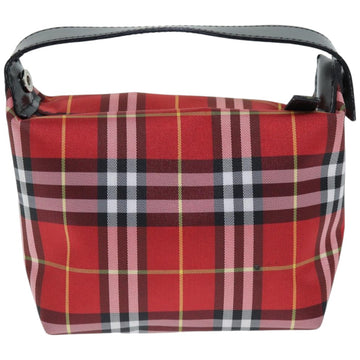 BURBERRY Nova Check Hand Pouch Nylon Red Auth yk12413 - 0