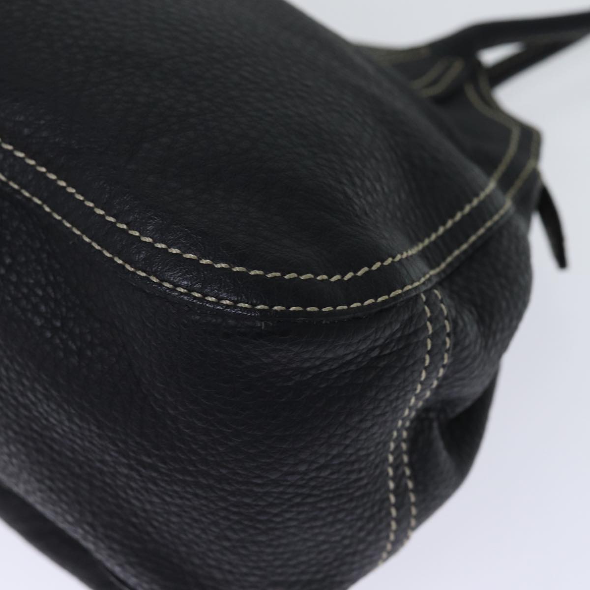 PRADA Hand Bag Leather Black Auth yk12414