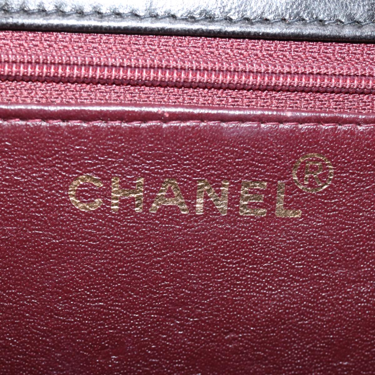CHANEL Matelasse Chain Shoulder Bag Lamb Skin Black CC Auth yk12417A